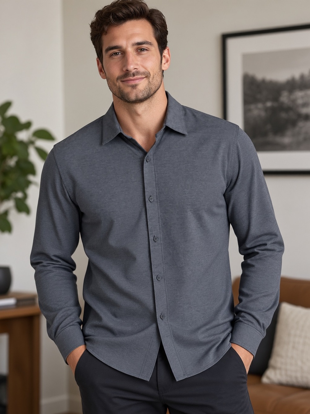 Lululemon Commission Long-Sleeve Graphite Grey Shirt Size L